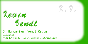 kevin vendl business card